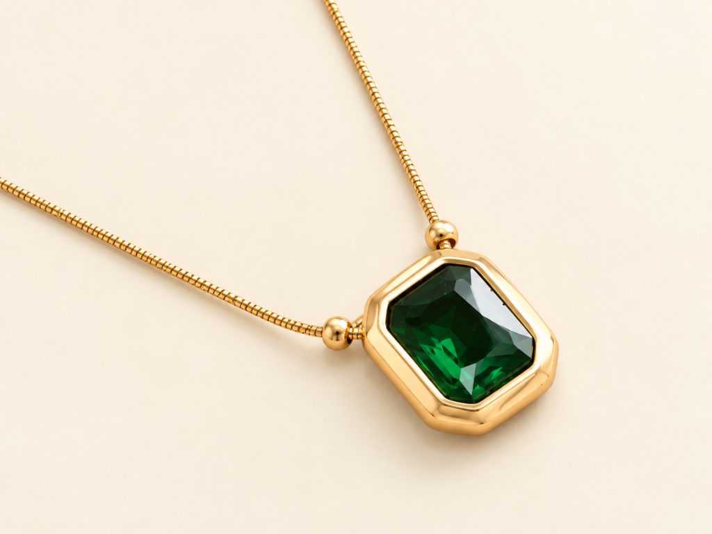 Emerald Green Anti-Tarnish Necklace