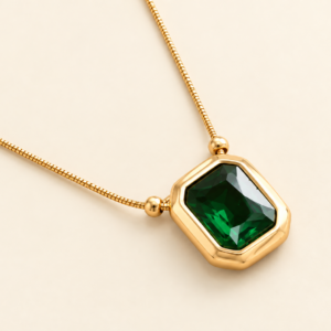 Emerald Green Anti-Tarnish Necklace