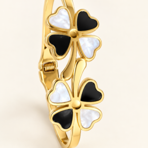 Black & White Clover Bracelet